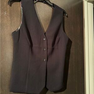 Maeve Black Vest with Striped Lining